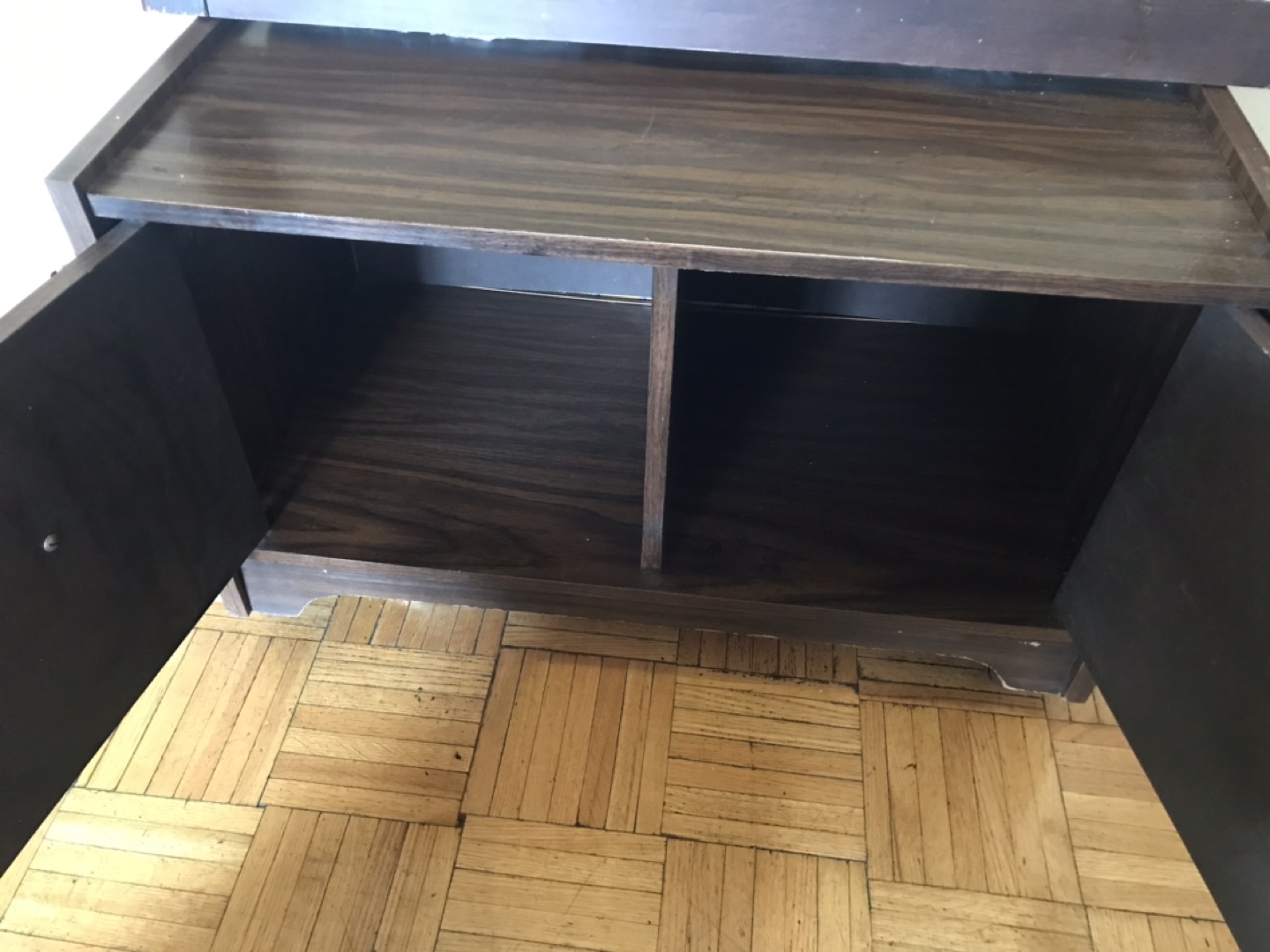 Dark Brown Two-Door Cabinet with Shelf - photo 2