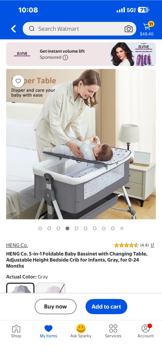 HENG Co. 5-in-1 Foldable Baby Bassinet with Changing Table