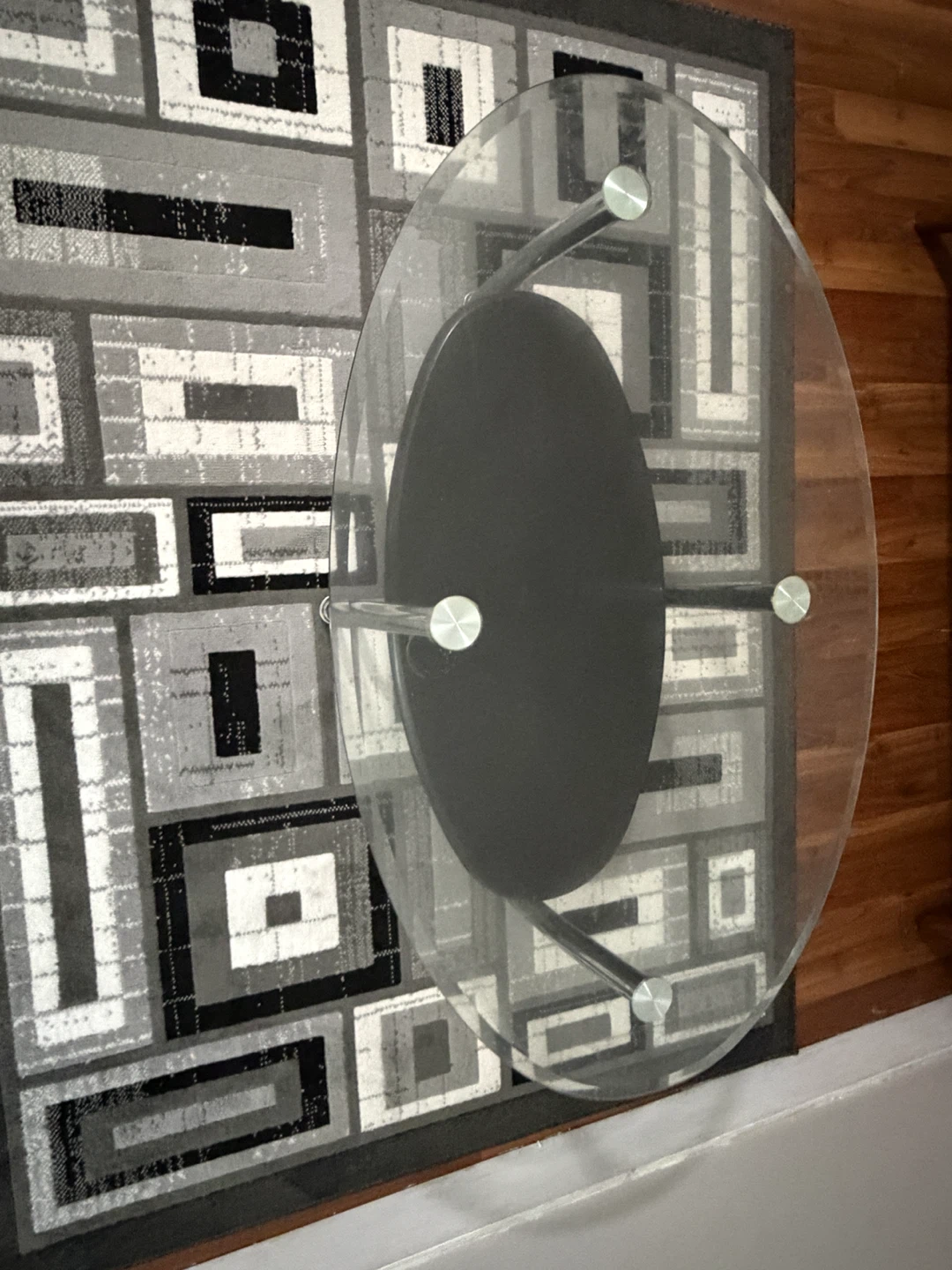 Oval Glass Coffee Table with Lower Shelf - photo 2