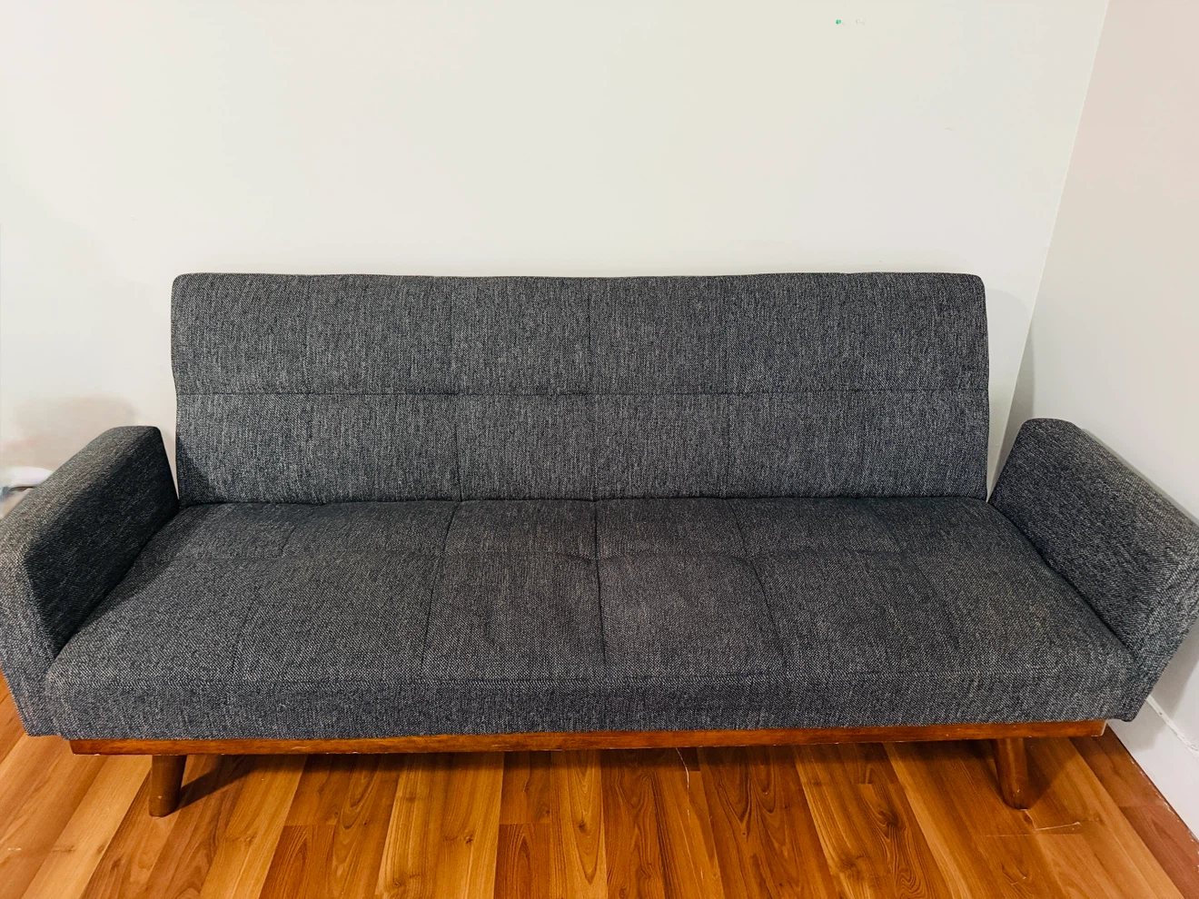 Grey Sofa Bed with Wooden Legs
