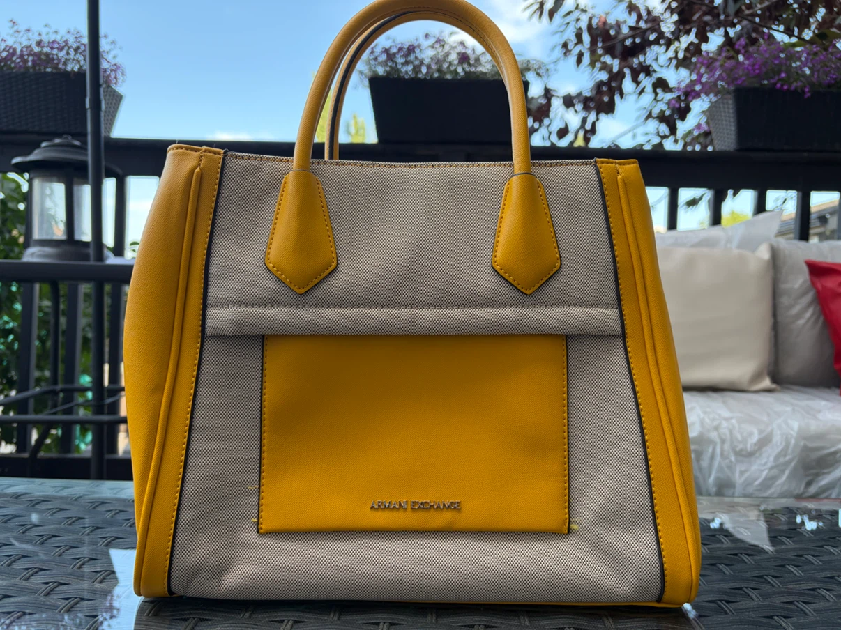 Armani Exchange Tote Bag - Yellow/Grey