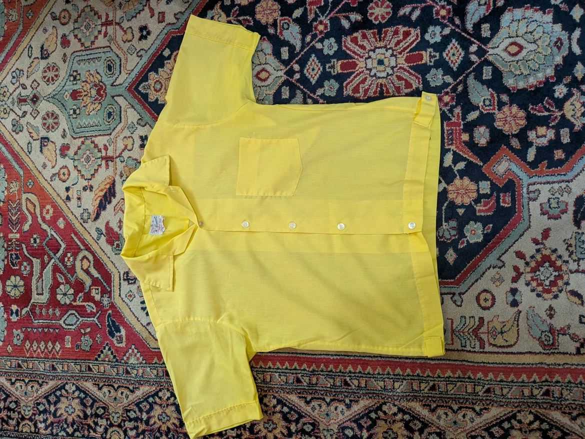 1960s Corsair Yellow Permanent Press Short Sleeve Shirt