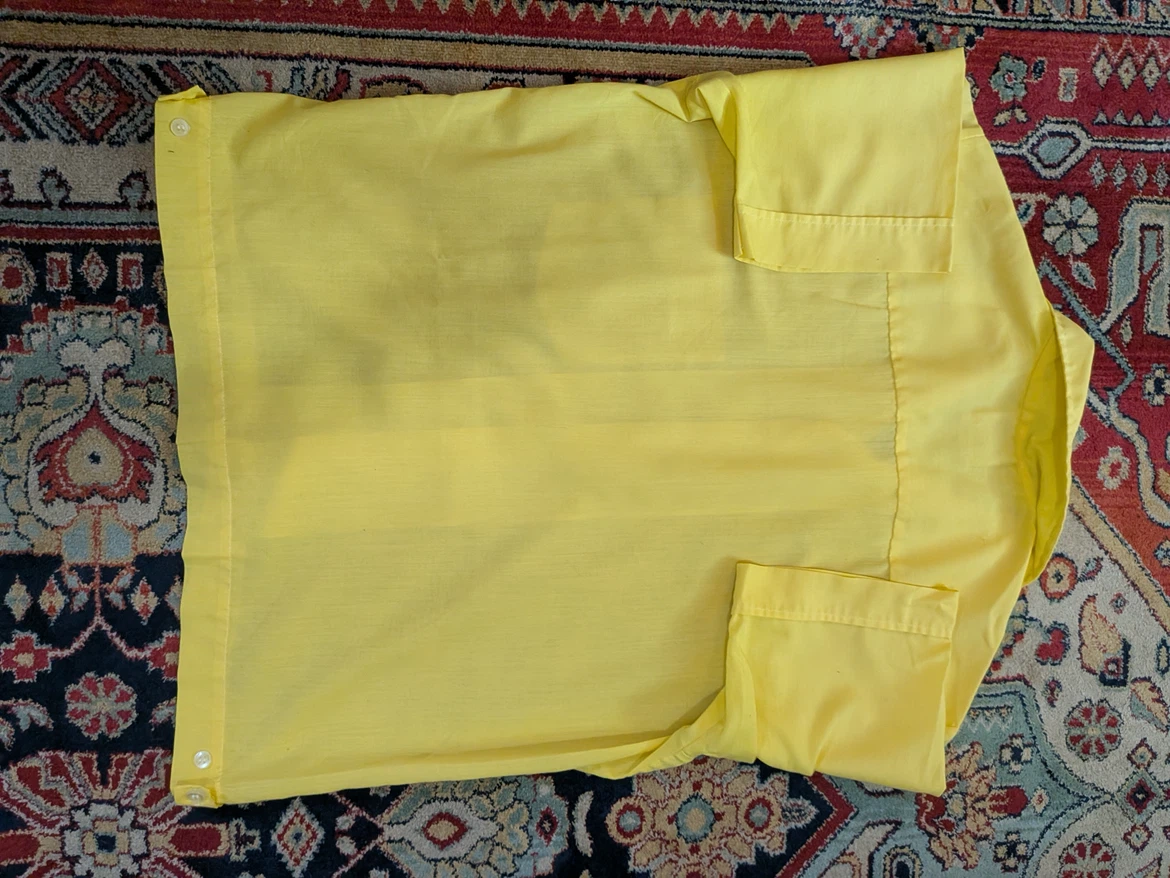 1960s Corsair Yellow Permanent Press Short Sleeve Shirt - photo 4