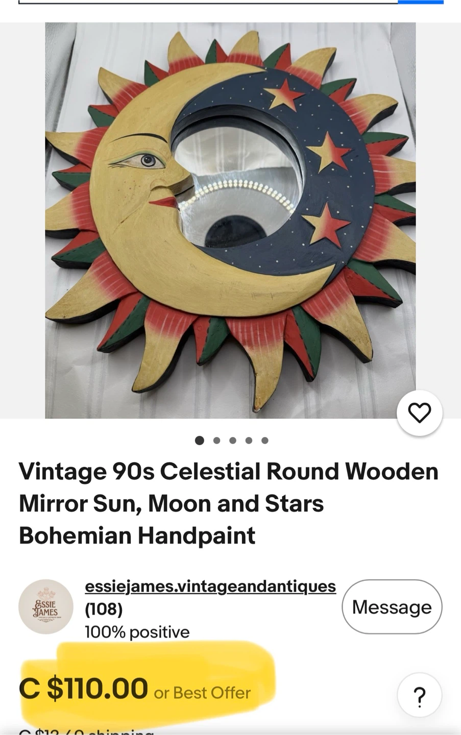 LARGE Celestial Sun & Moon Star Mirror - photo 4