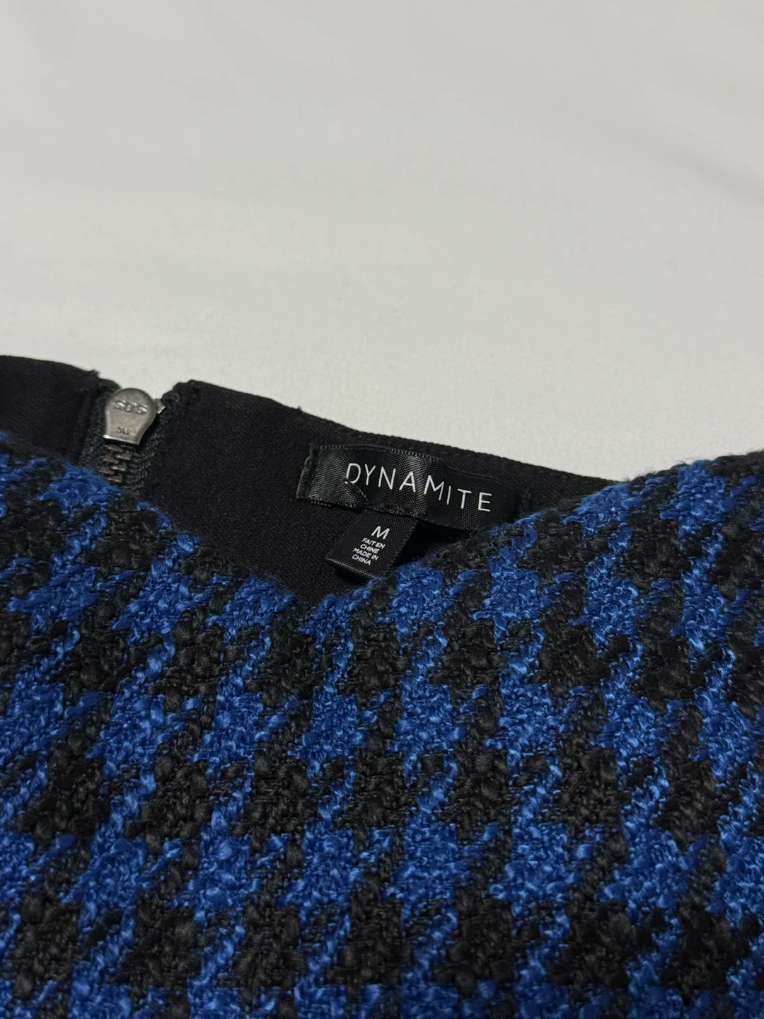 Dynamite Blue Houndstooth Bustier Top and Skirt Set - photo 3