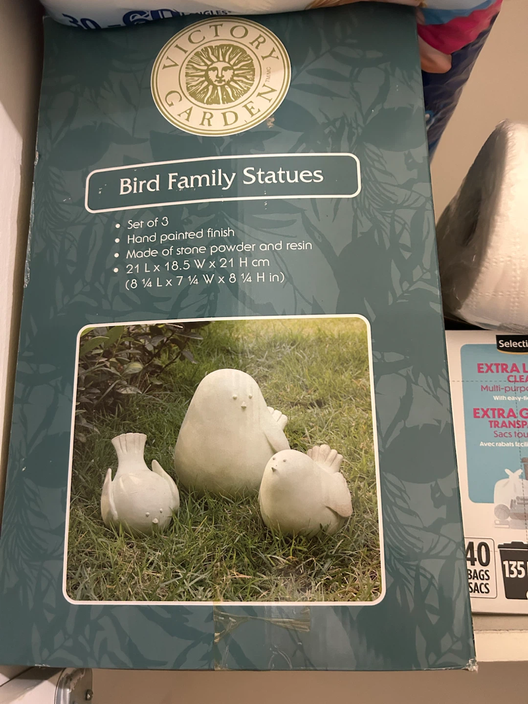 Victory Garden Bird Family Statues - Set of 3