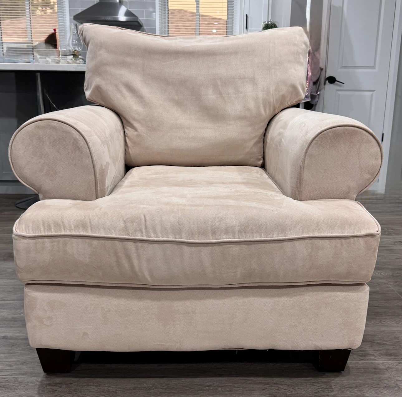 Beige/Cream Loveseat and Accent Chair Set