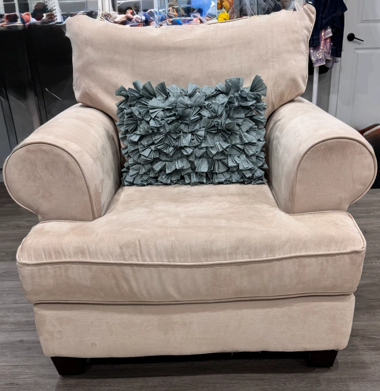 Beige/Cream Loveseat and Accent Chair Set - photo 2