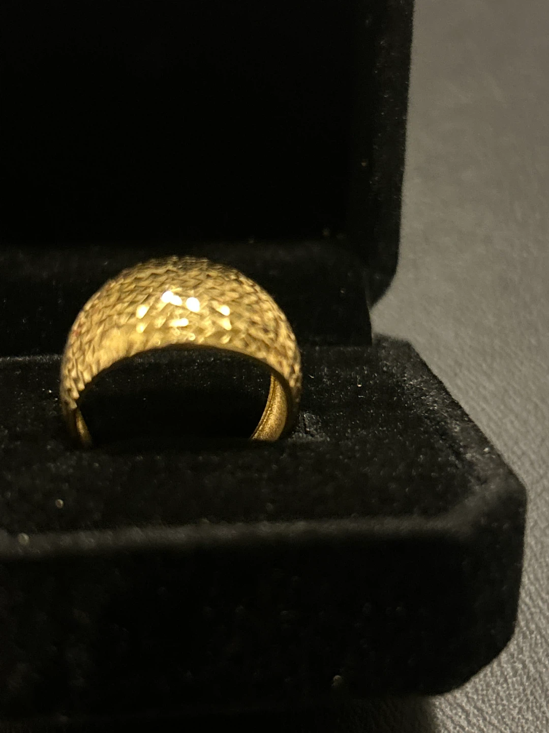 Gold Textured Dome Ring (Not Plated)