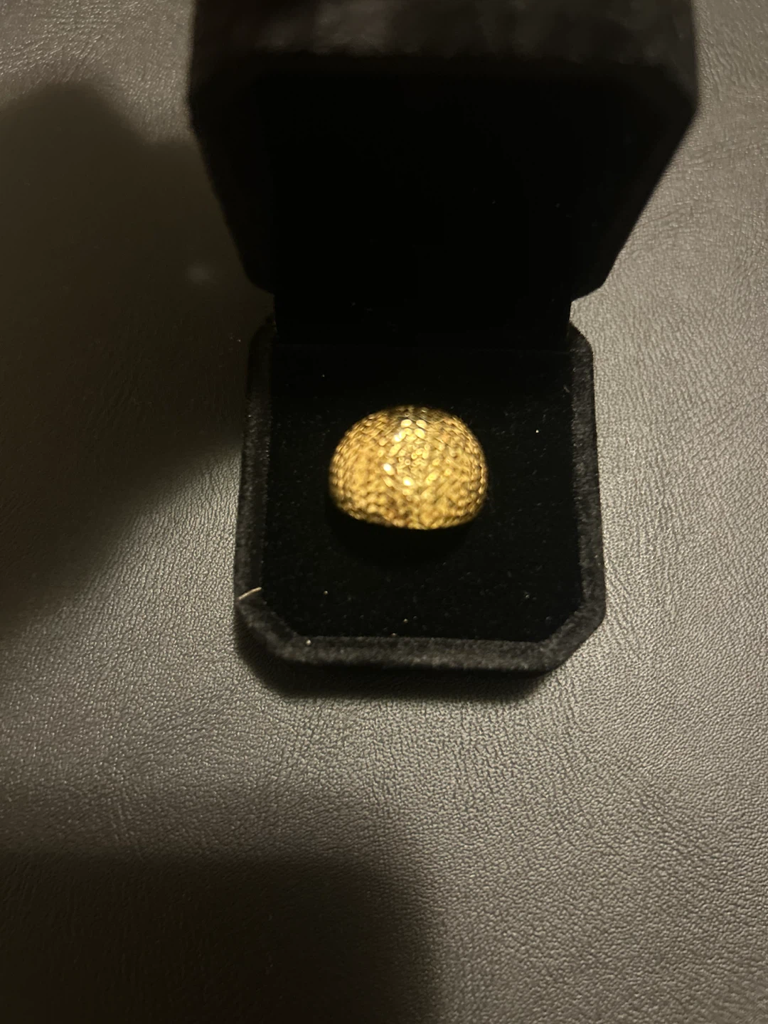 Gold Textured Dome Ring (Not Plated) - photo 3