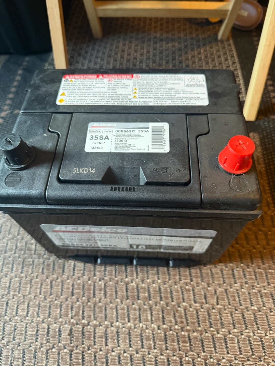 ACDelco 35SA Maintenance Free Battery (brand new with receipt)