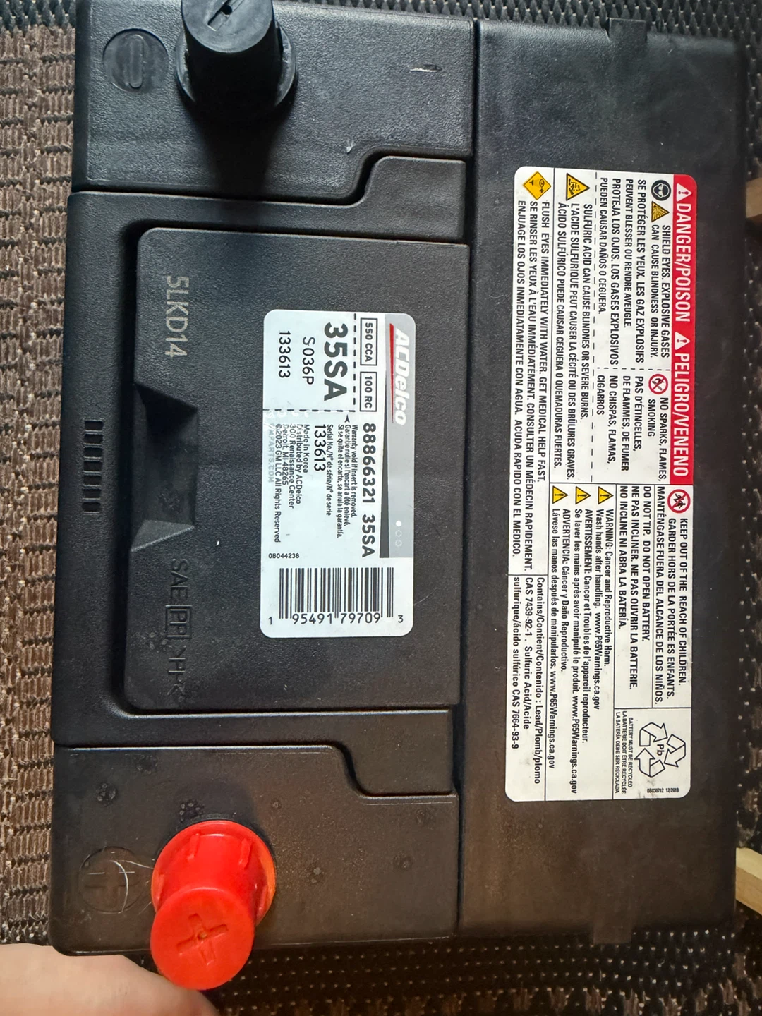 ACDelco 35SA Maintenance Free Battery (brand new with receipt) - photo 2