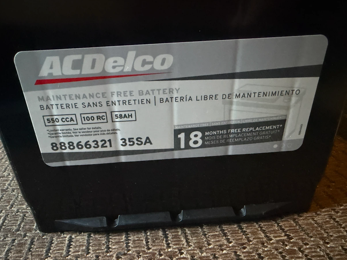 ACDelco 35SA Maintenance Free Battery (brand new with receipt) - photo 3