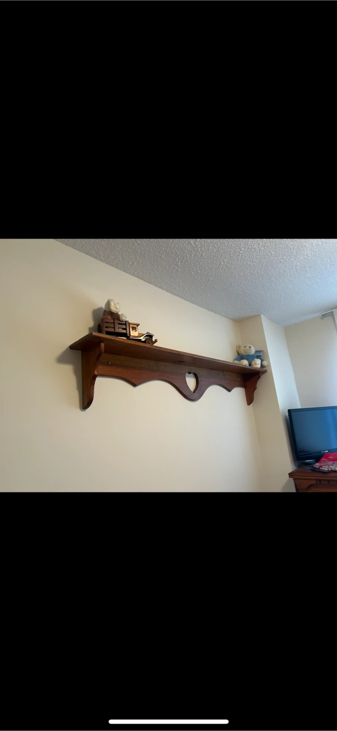Wooden Shelf with Heart Cutout