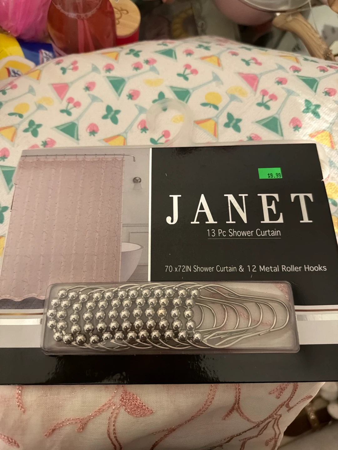 Sally Bath Collection Janet Shower Curtain & Hooks - photo 3