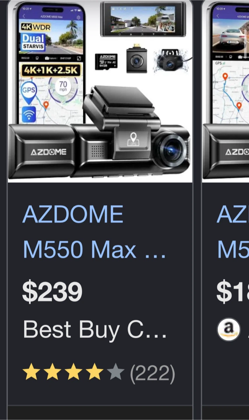 AZDOME M550 Max 4K 3 Channel Dash Cam