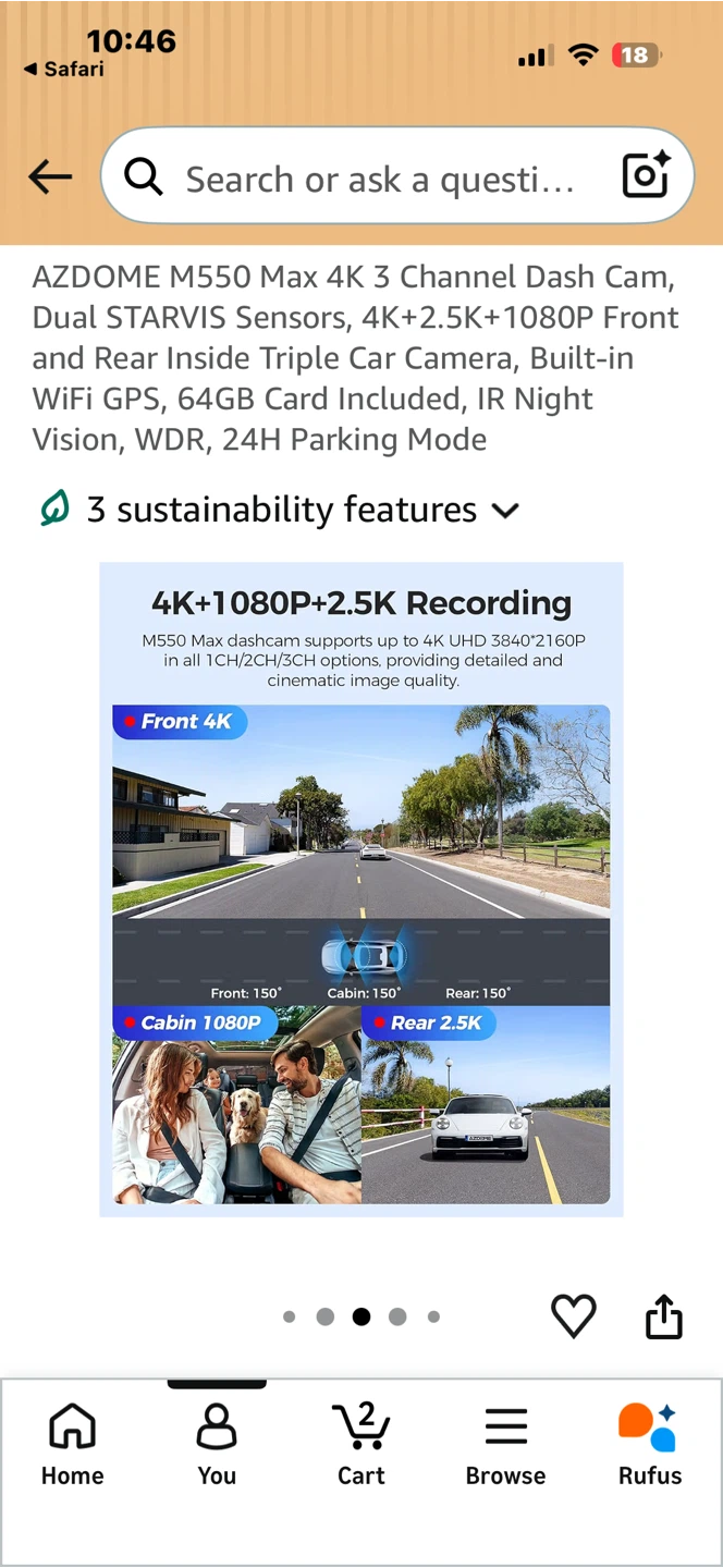 AZDOME M550 Max 4K 3 Channel Dash Cam - photo 3