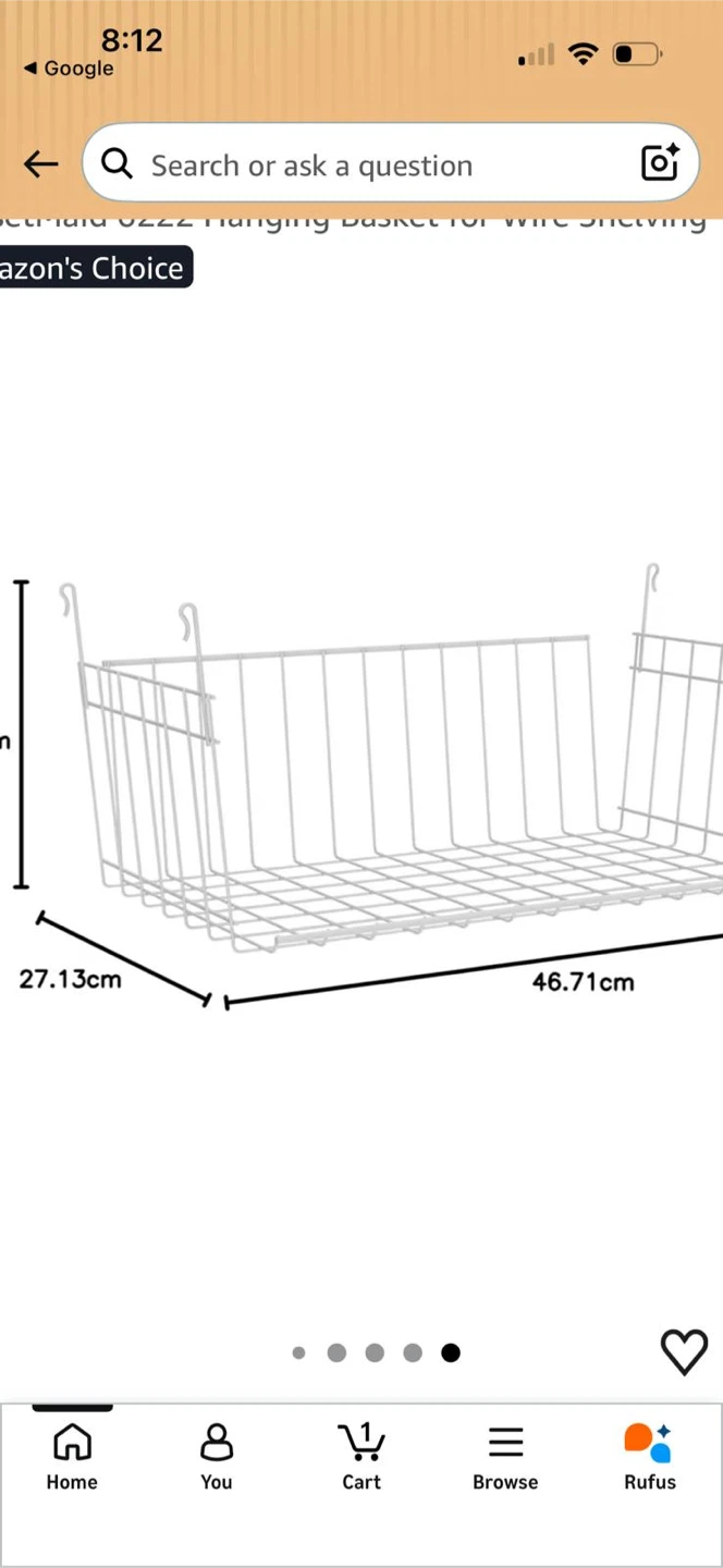 Brand new White Wire Suspension Basket - photo 3