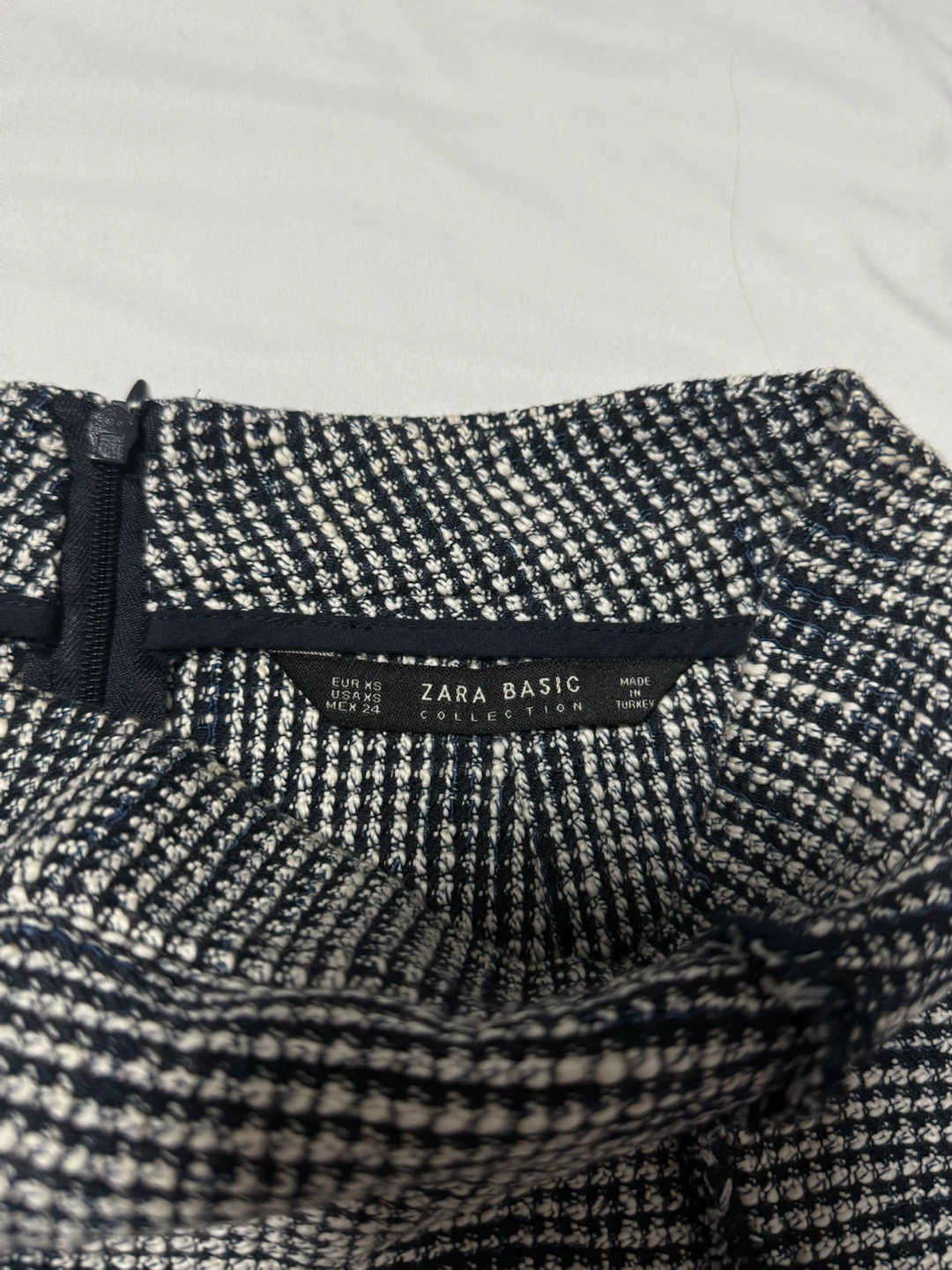 ZARA BASIC Navy and White Tweed Set - photo 4