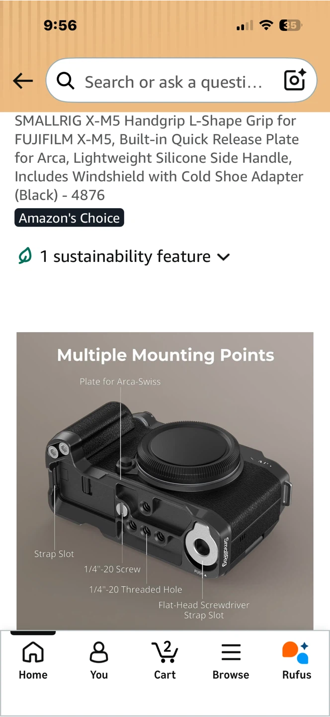SMALLRIG X-M5 Handgrip L-Shape Grip for FUJIFILM X-M5 - photo 4