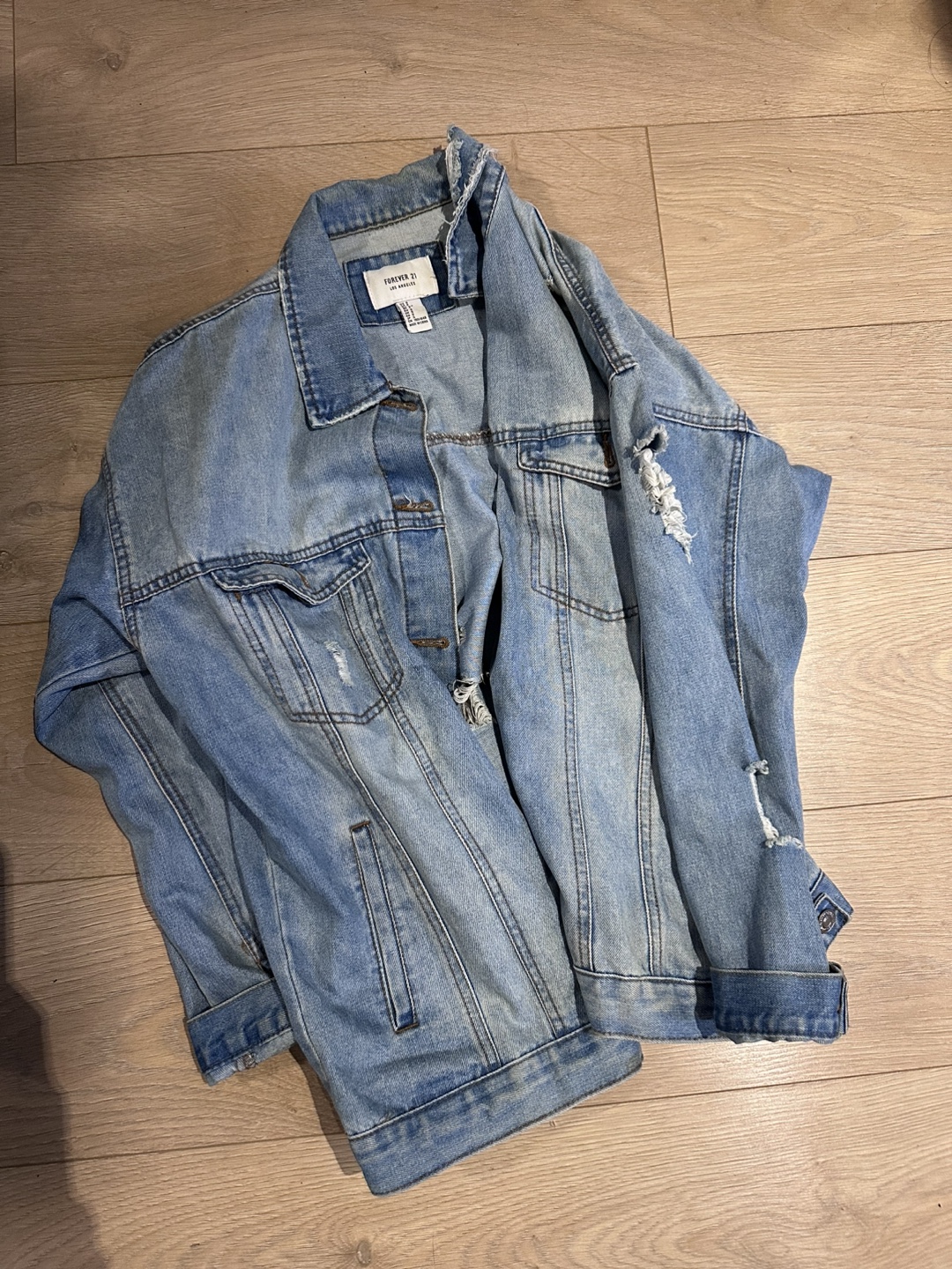 Forever 21 Distressed Denim Jacket