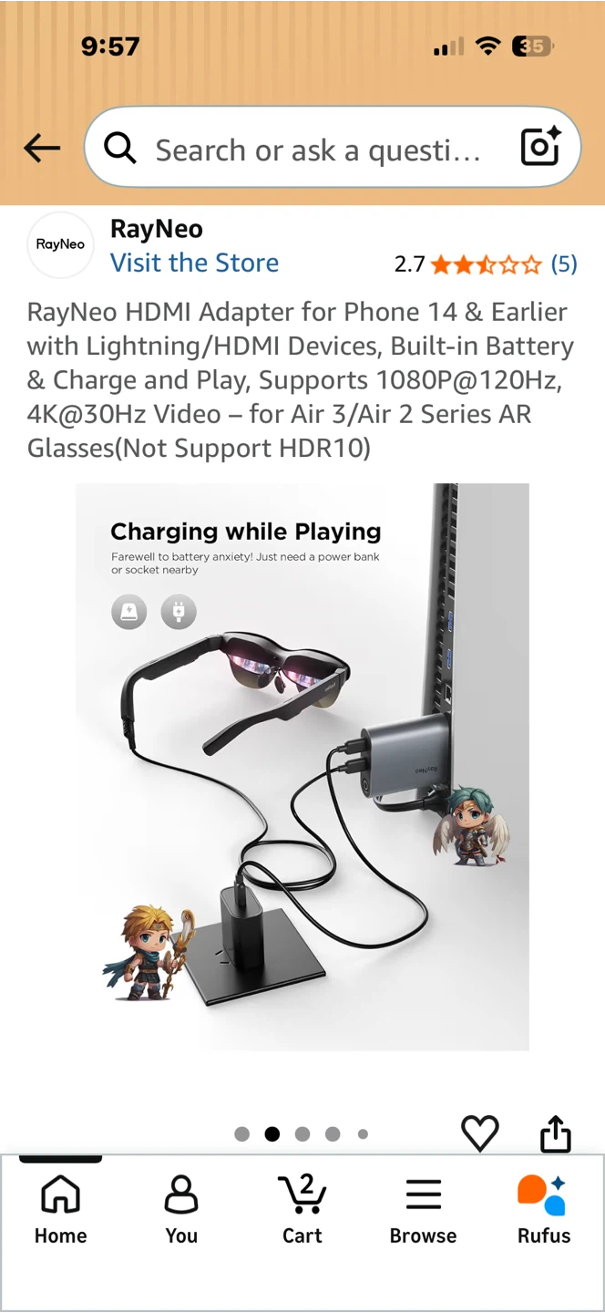 RayNeo HDMI Adapter for Phone 14 & Earlier - photo 3