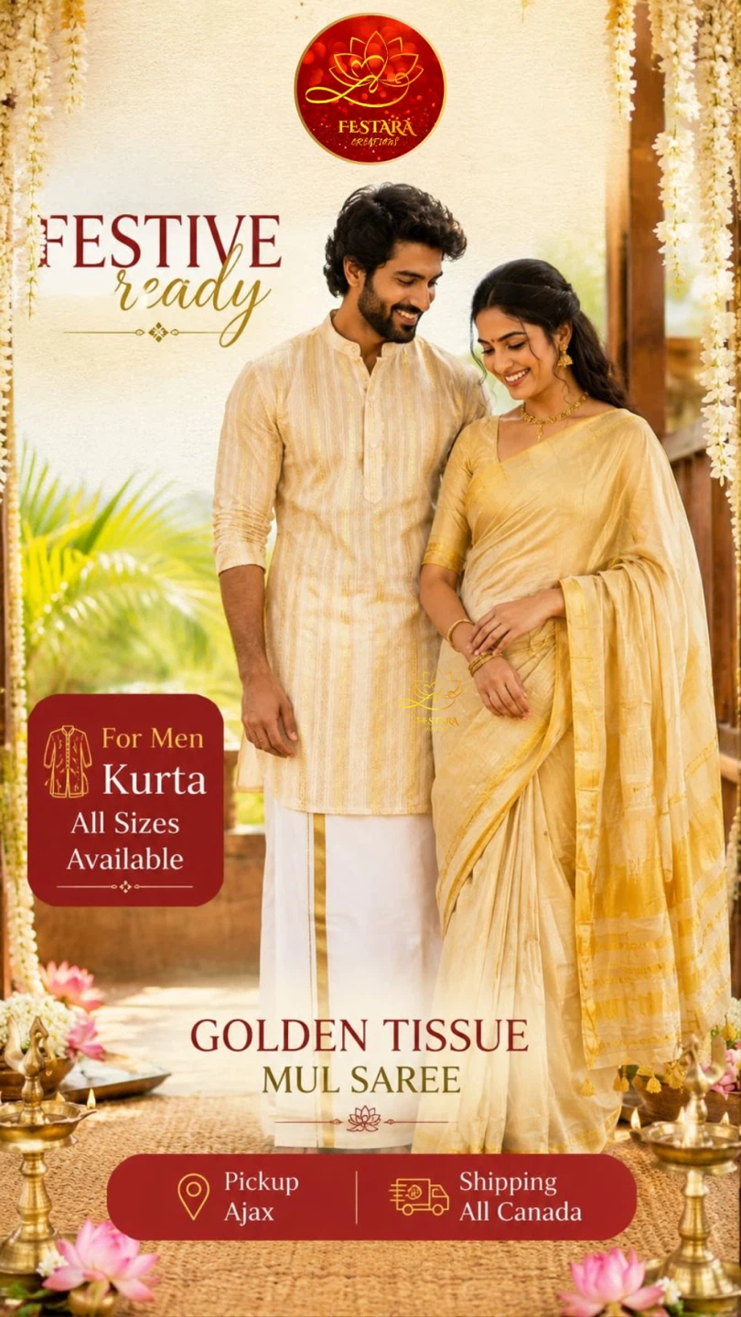 Festara Creations Couple Combo Onam Outfits - photo 4