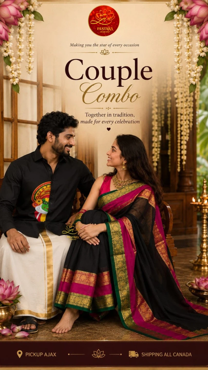Festara Creations Couple Combo Onam Outfits - photo 5
