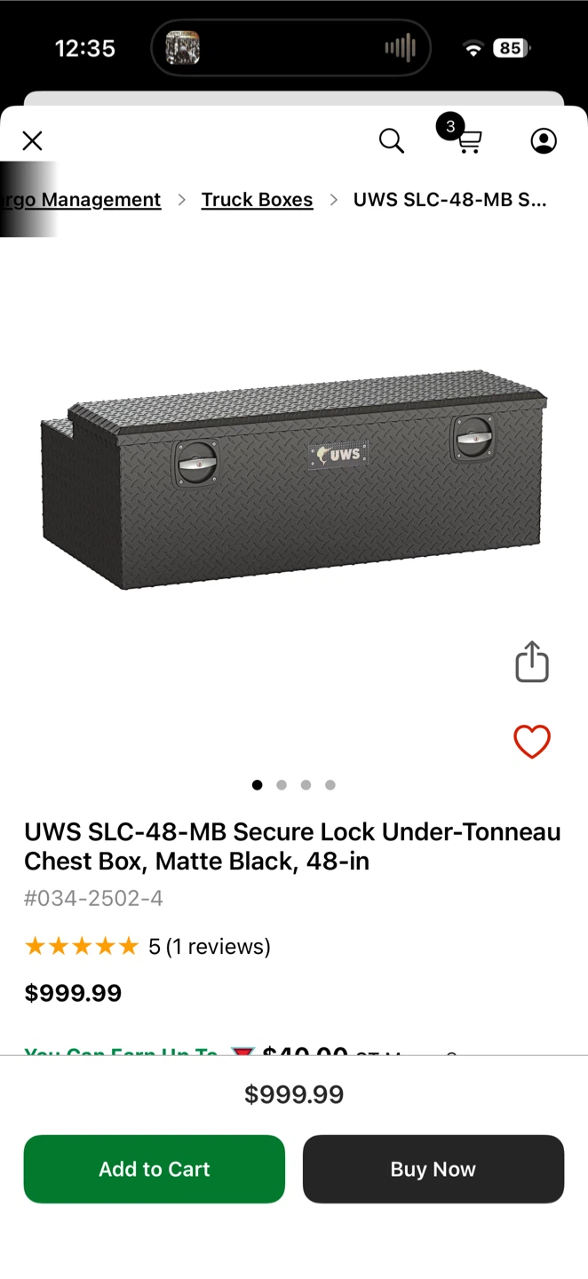 UWS under tonneau box
