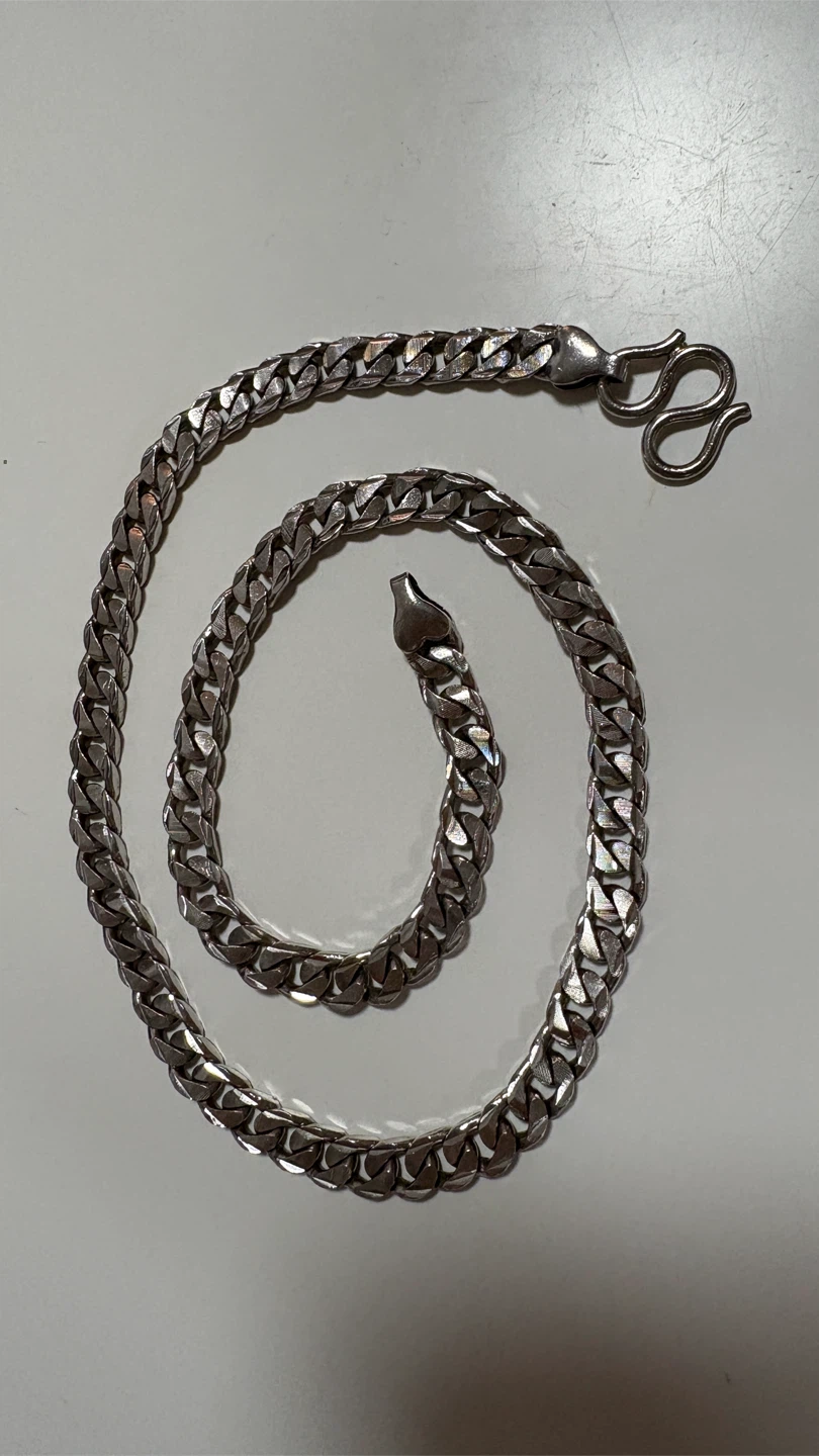 Solid 925 Sterling Silver Cuban Link Chain necklace