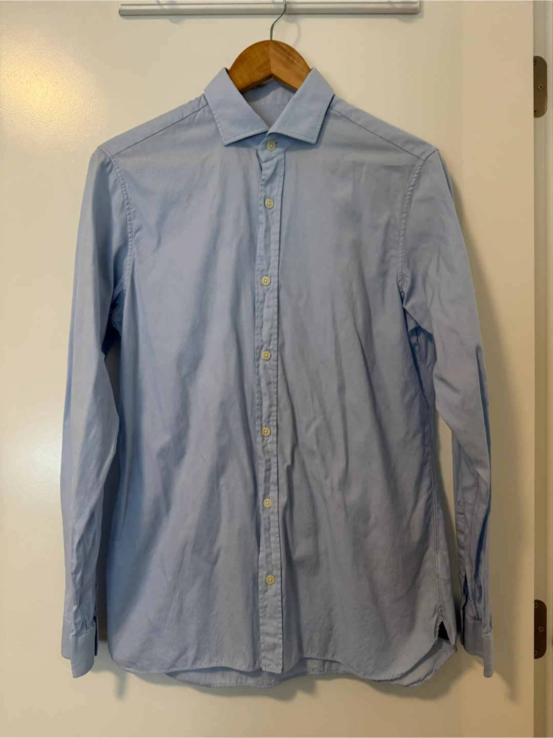 Z Zegna Soft Touch Slim Fit Light Blue Cotton Dress Shirt Small