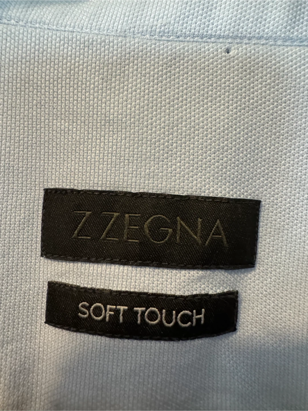 Z Zegna Soft Touch Slim Fit Light Blue Cotton Dress Shirt Small - photo 3