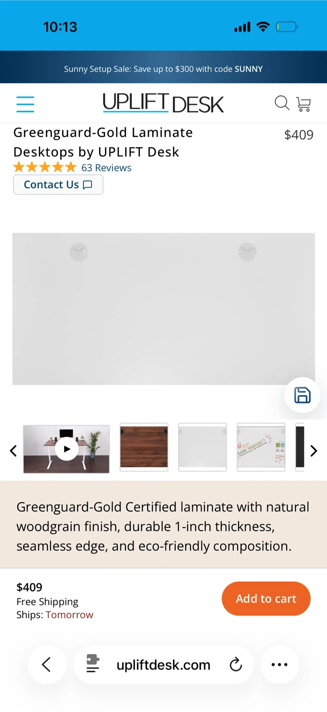 70” x 30” Laminate Desktop by UPLIFT Desk [only desktop] - photo 3