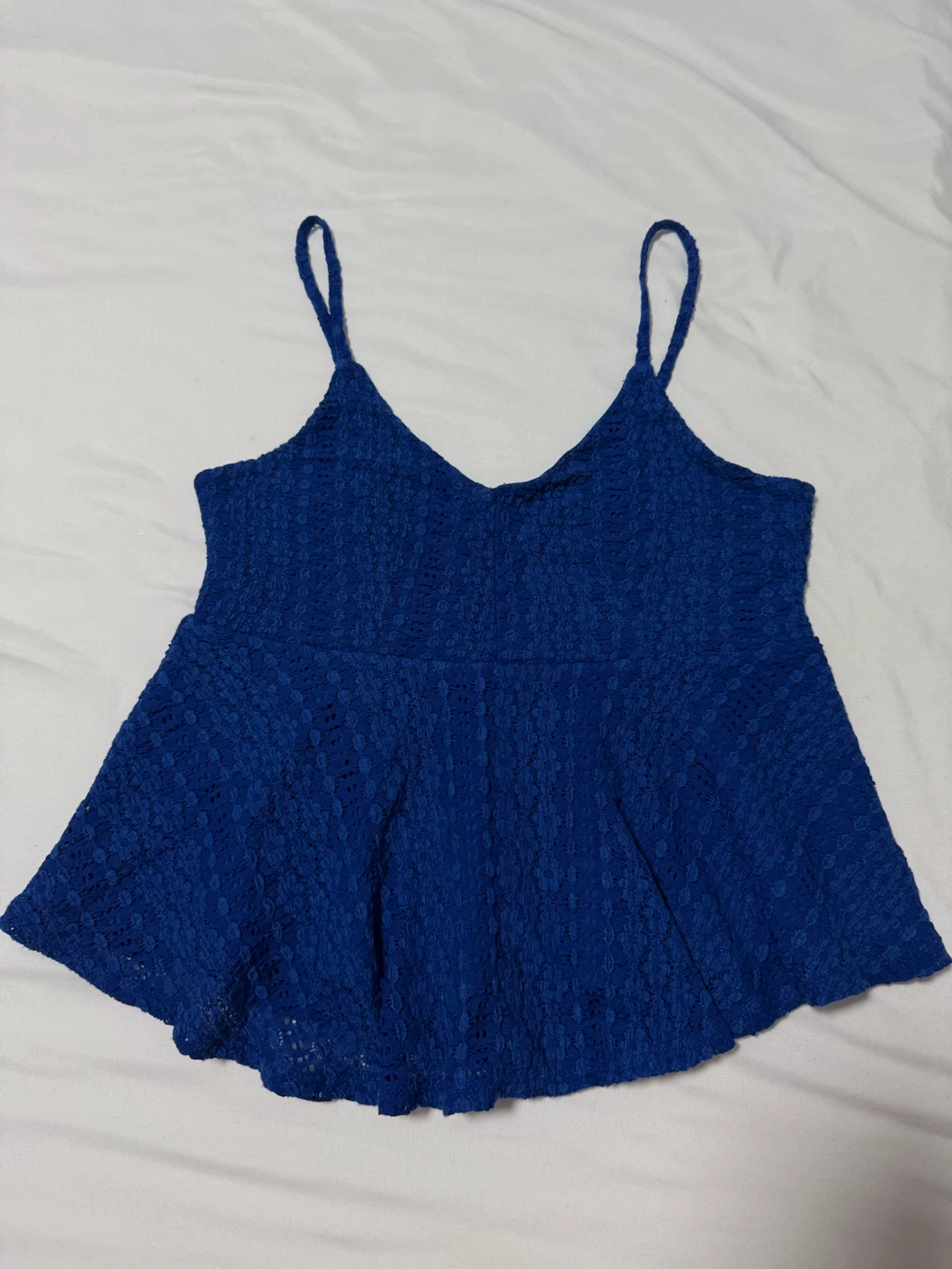Garage Blue Lace Peplum Camisole