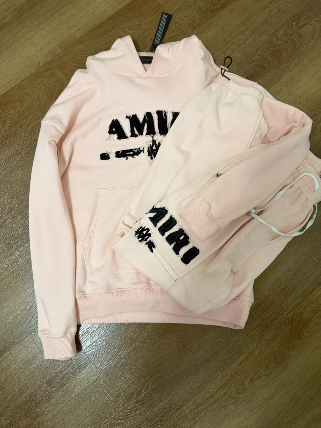AMIRI Pink Hoodie and Sweatpants Set - photo 4