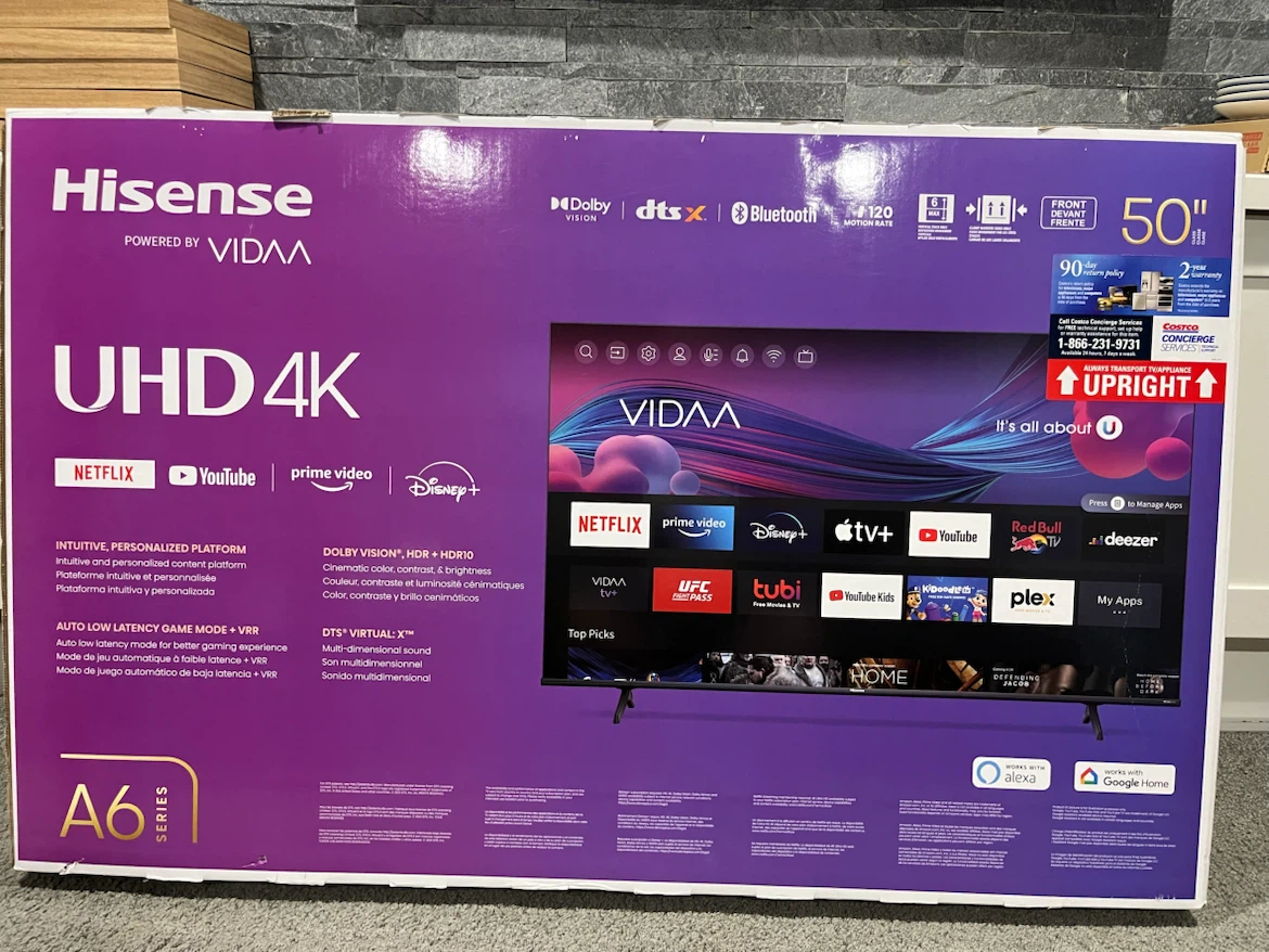 Hisense 50" UHD 4K A6 Series Smart TV