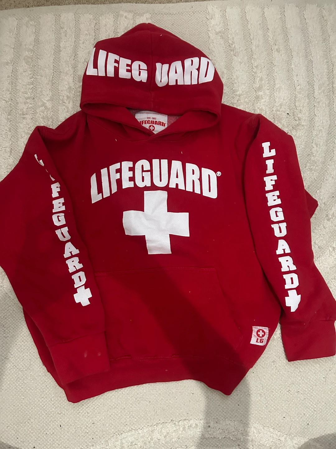 Red LIFEGUARD hoodie