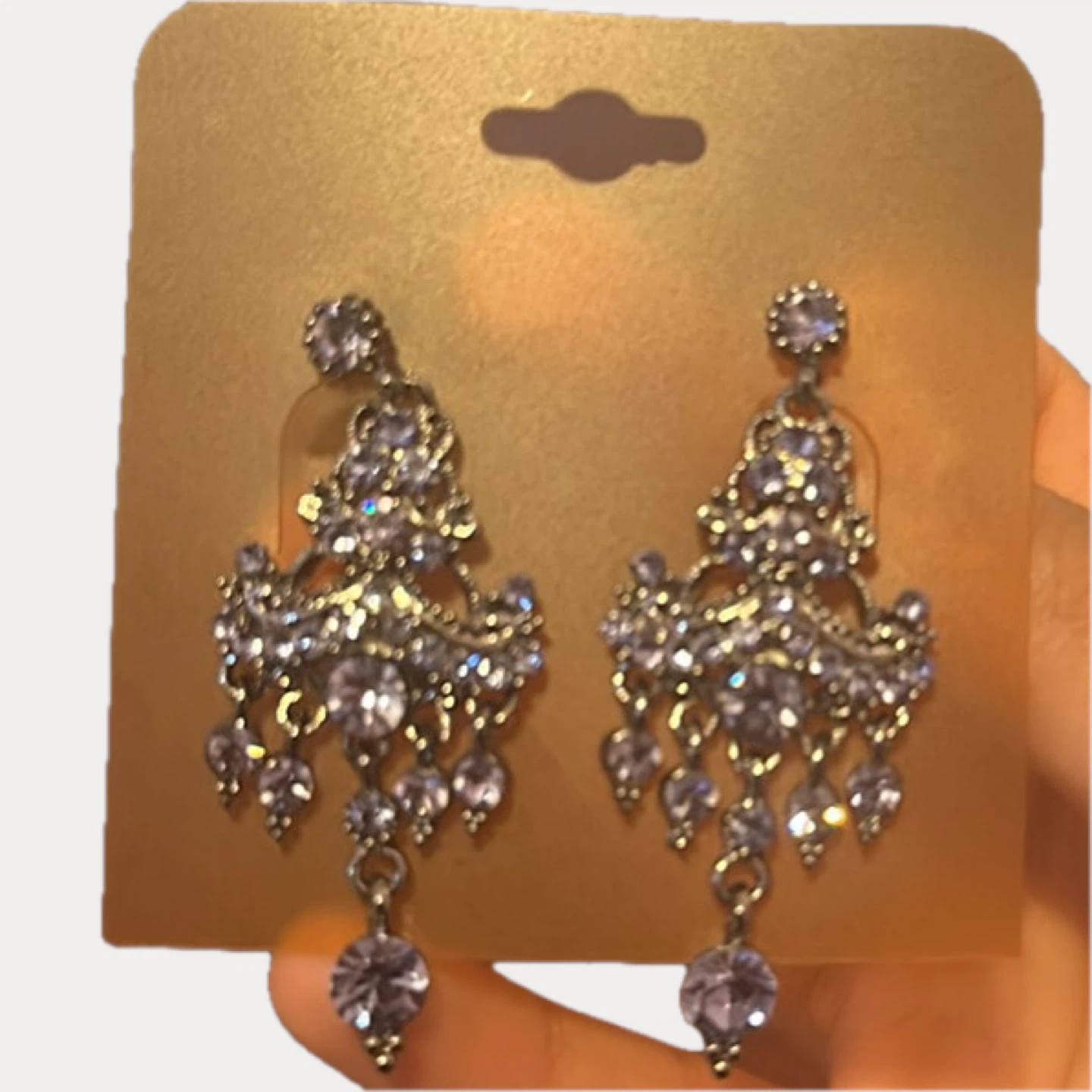 Chandelier Dangle Earrings with Rhinestones