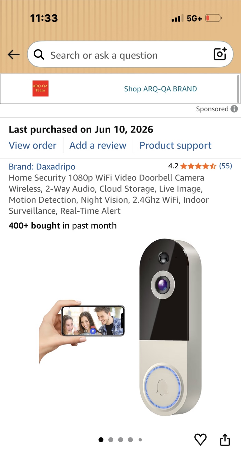 Brand New Home Security Video Doorbell Camera