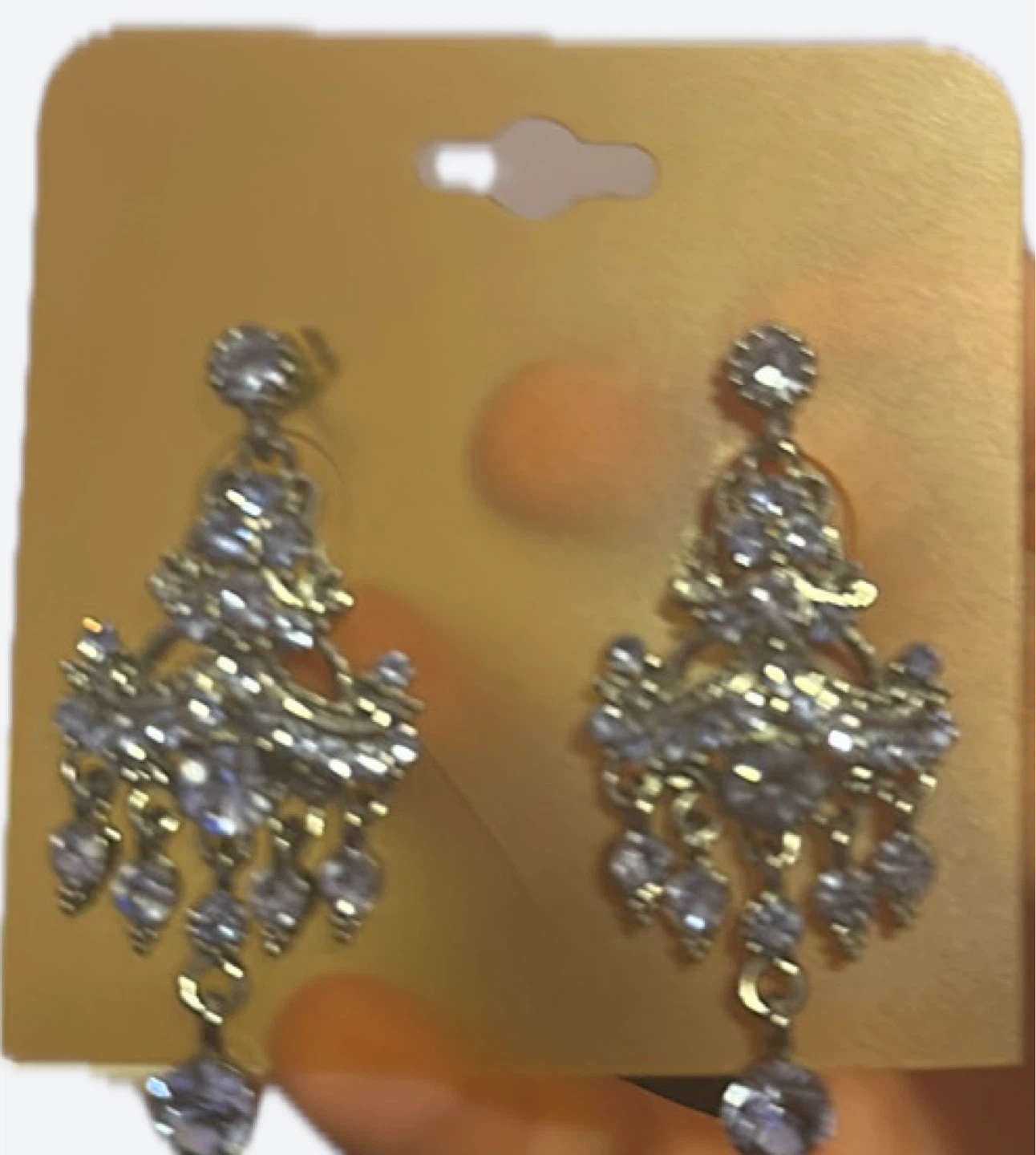 Chandelier Dangle Earrings with Rhinestones - photo 2