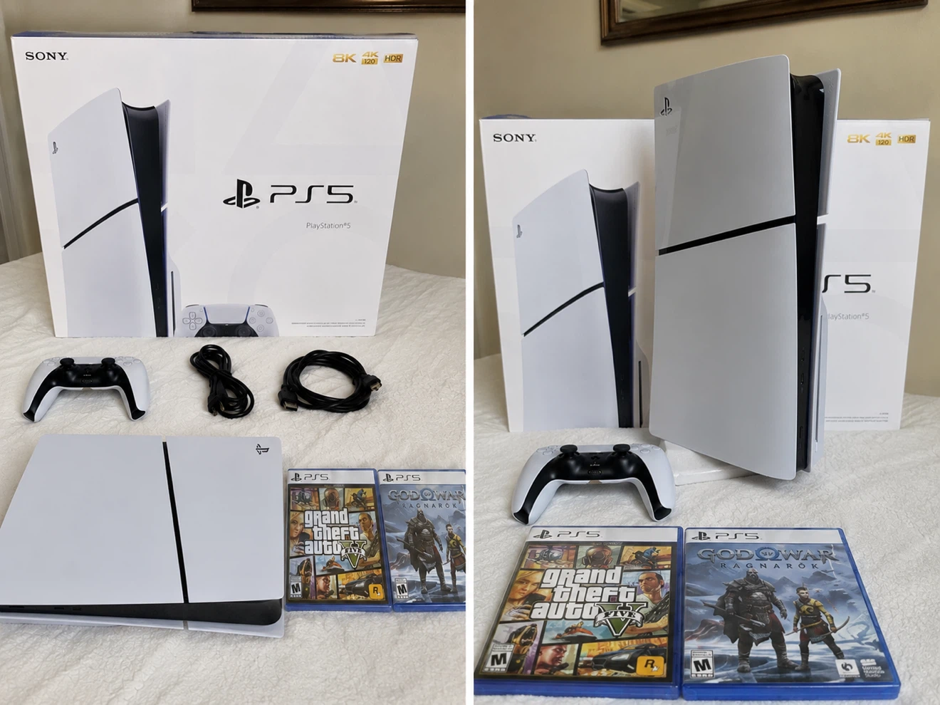 PlayStation 5 Slim Disc Edition (1TB) + Controller + 2 Games -