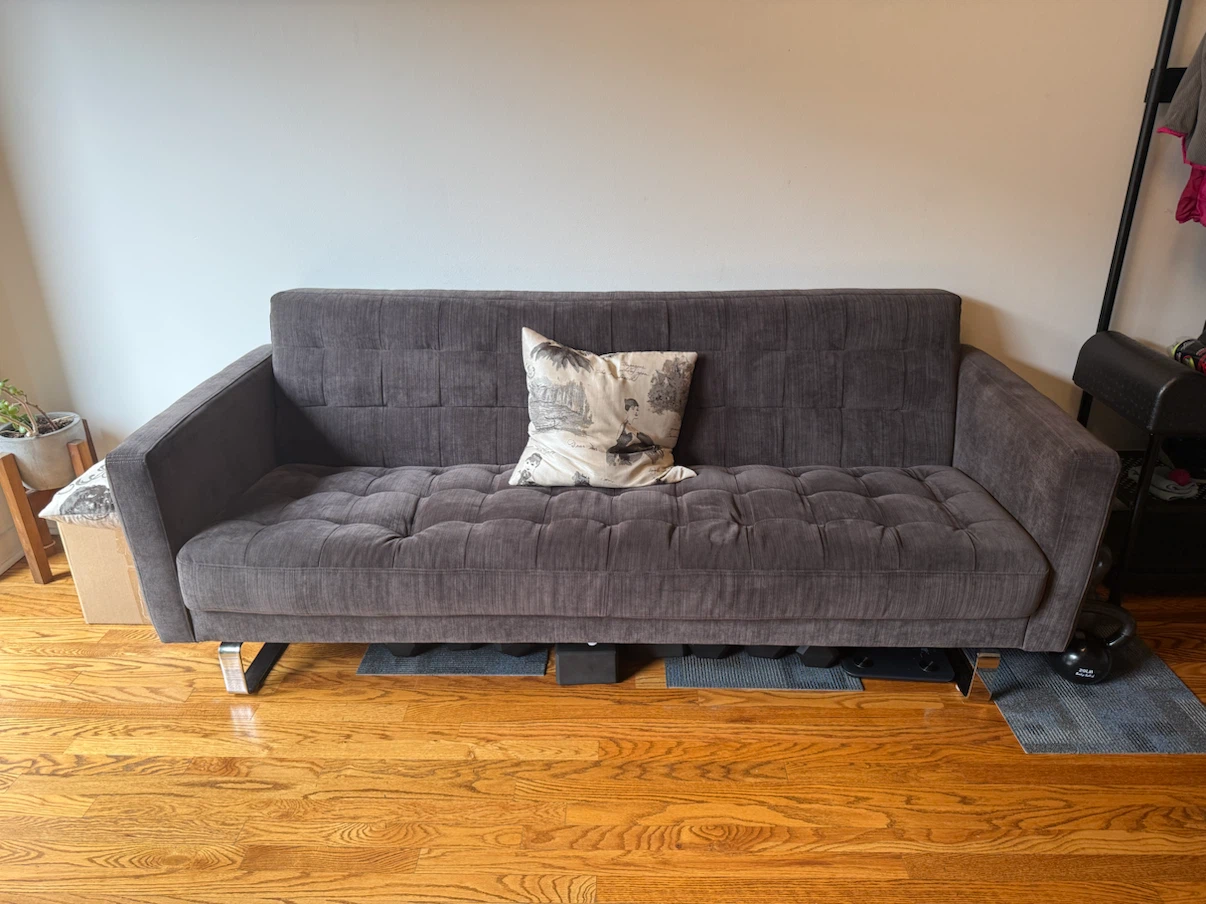 Gray Tufted Sofa