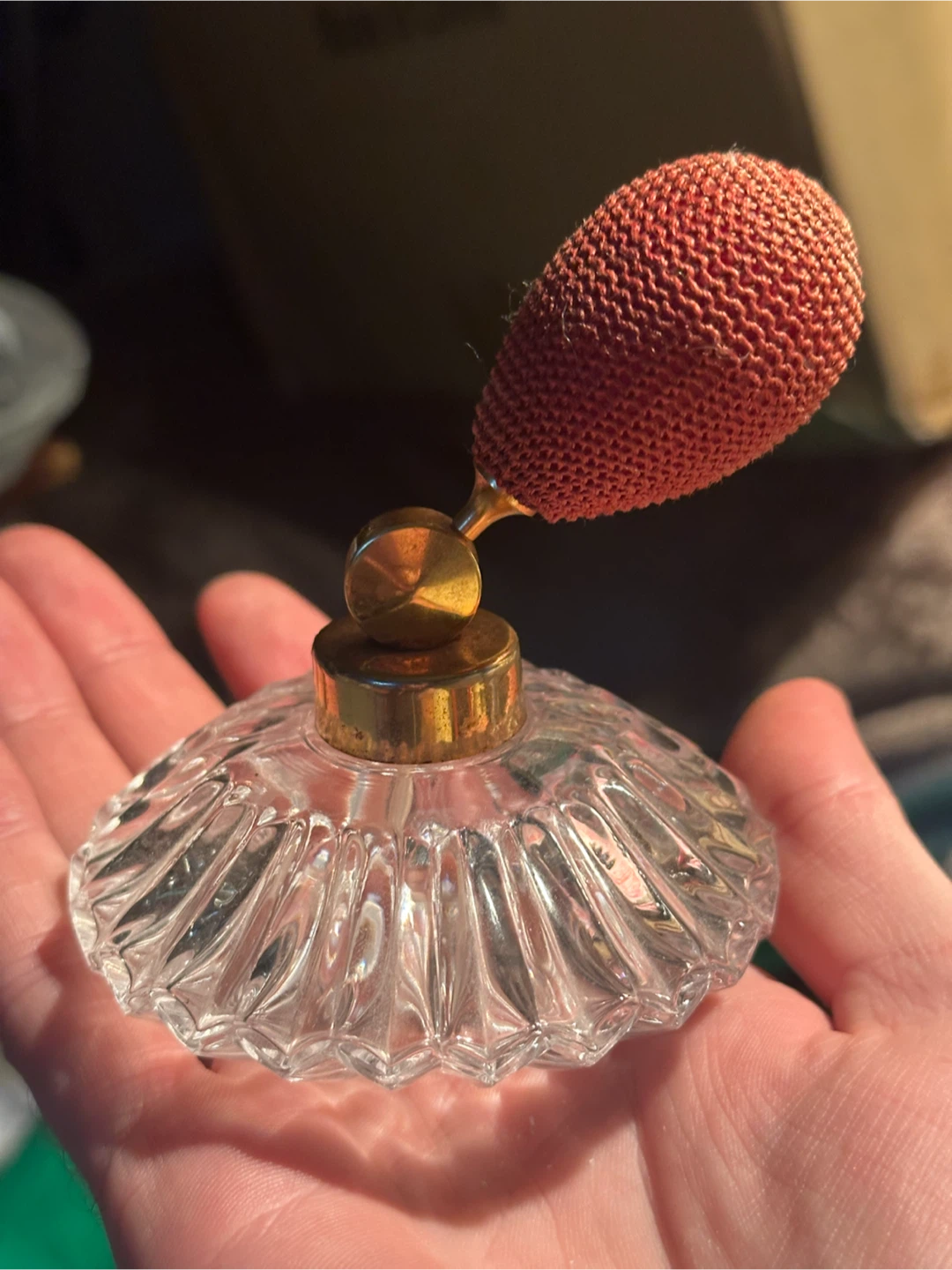 Vintage Crystal Glass Perfume Atomizer Bottle