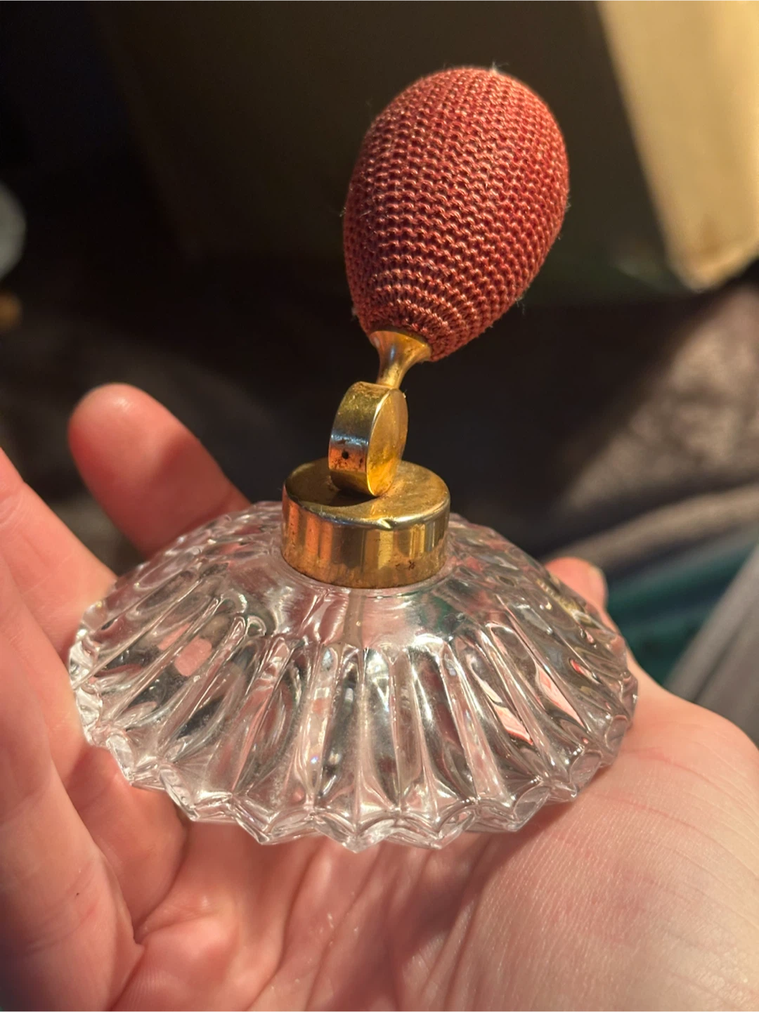 Vintage Crystal Glass Perfume Atomizer Bottle - photo 2