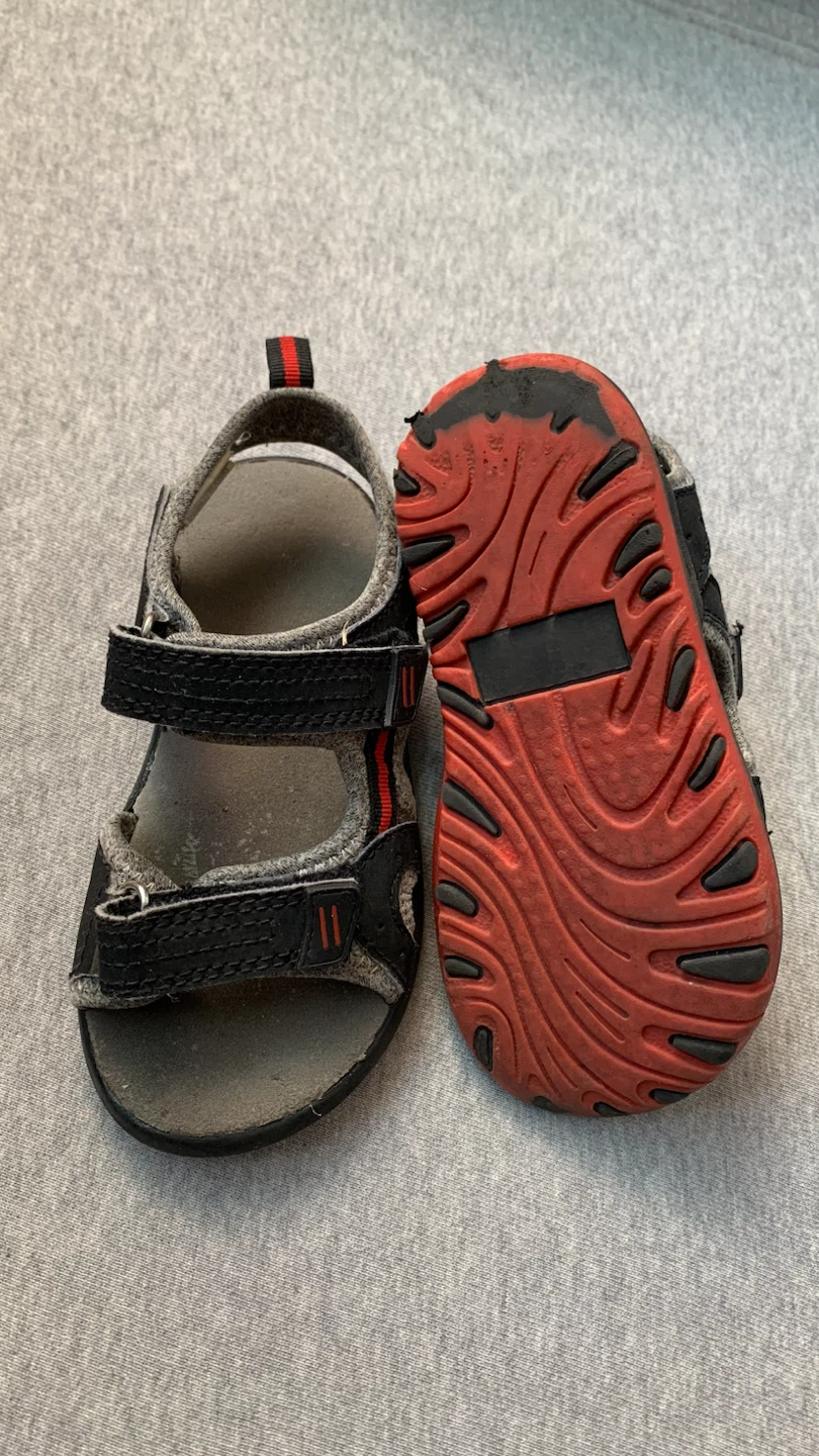 Kids' Size 10 Grey and Black Sandals