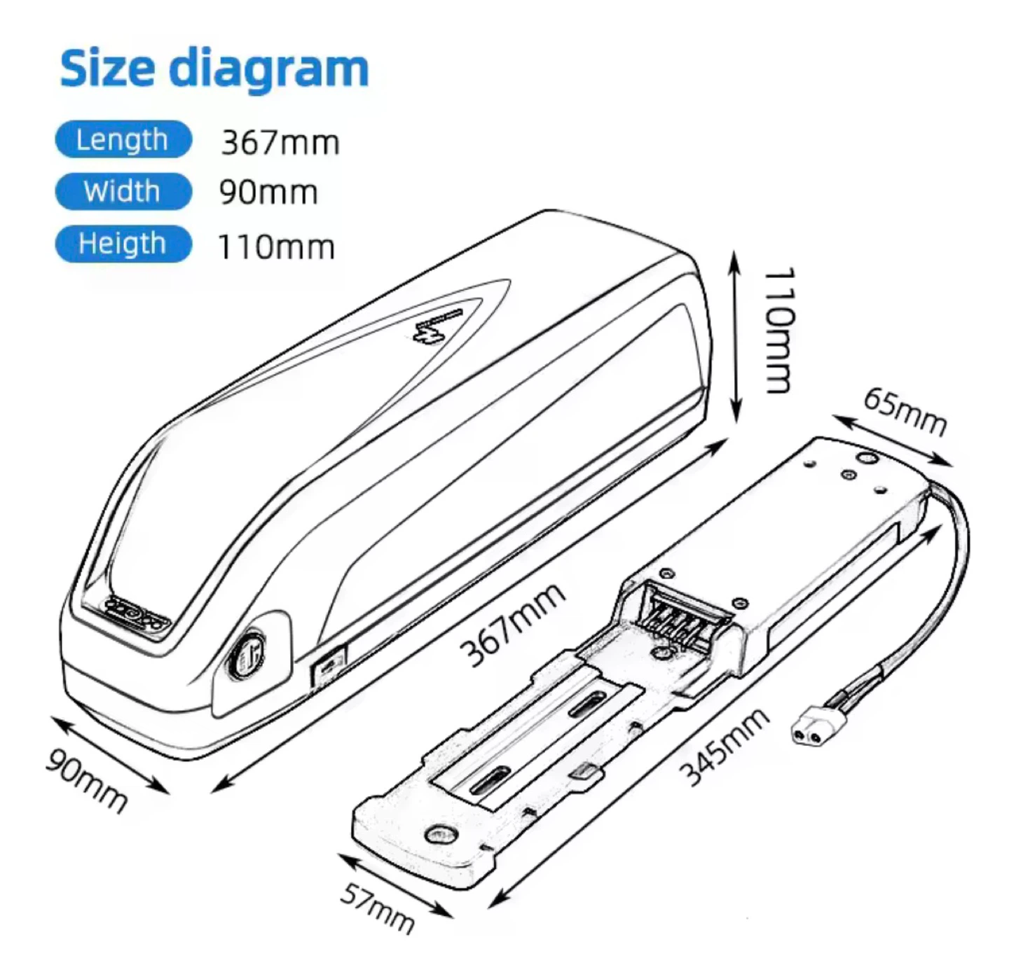 48v 20ah ebike battery with charger - photo 3