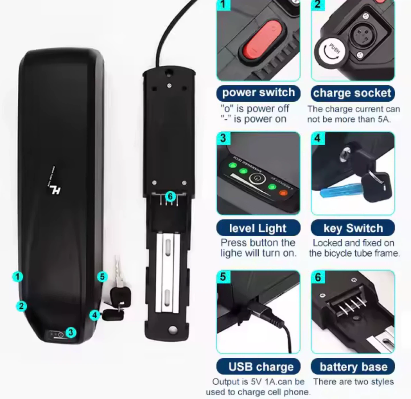 48v 20ah ebike battery with charger - photo 2
