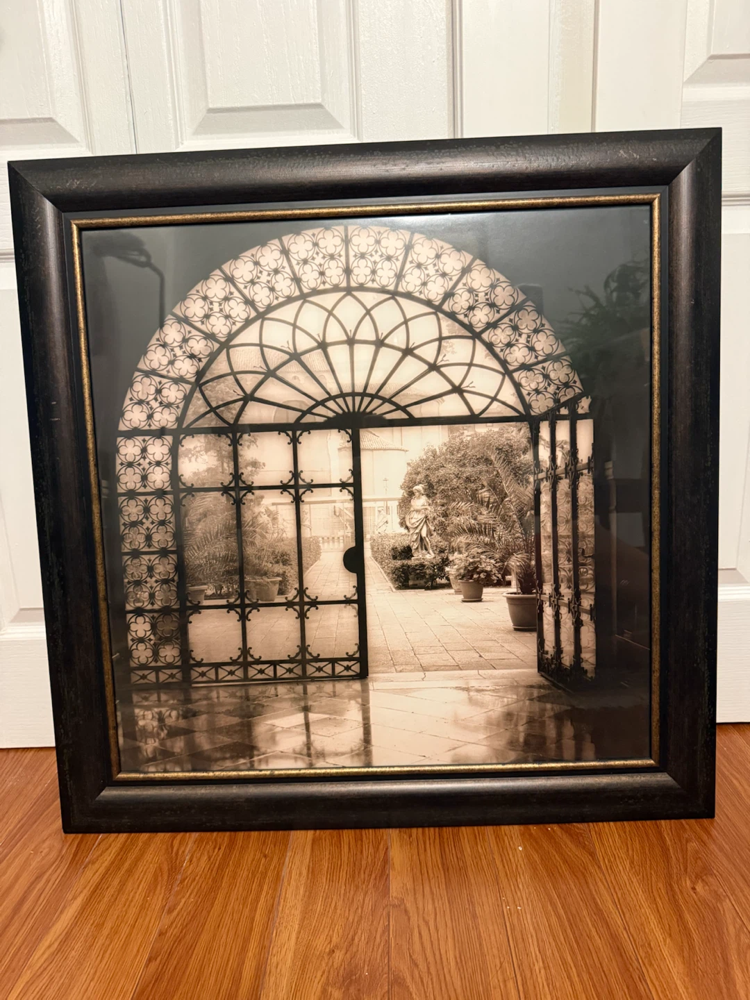 Framed Wall Art Print - Arched Gate Scene