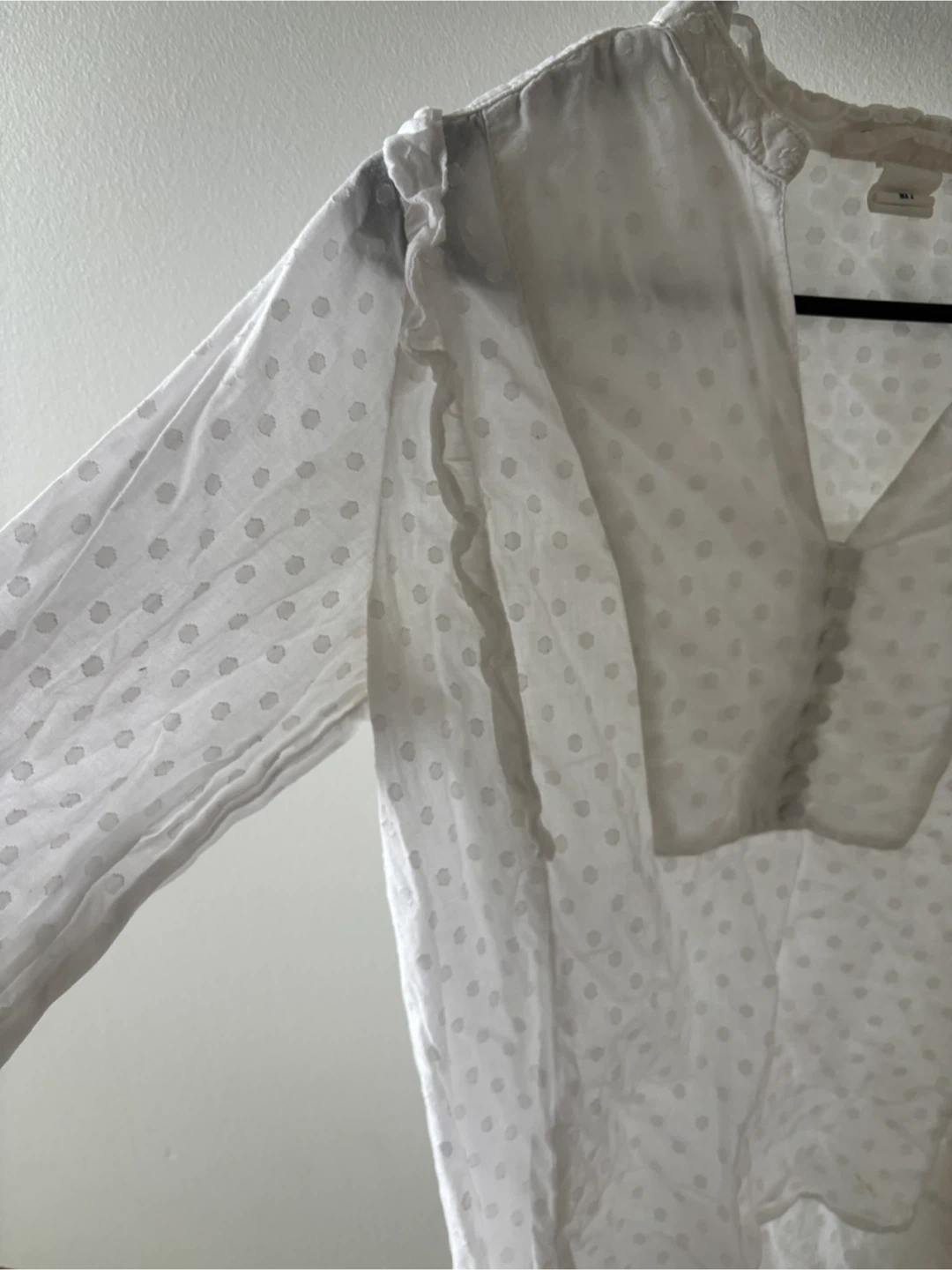 White Polka Dot Blouse - photo 3