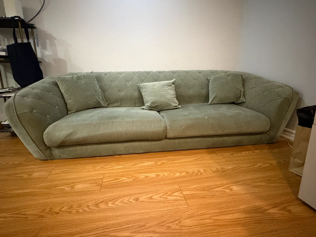 Sage Green Tufted Sofa